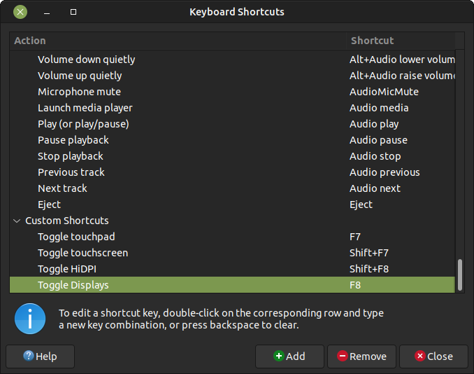 Assign the shortcut to a key or key combination